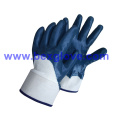 Cotton Jersey Liner, Safety Cuff, Nitrile Coating, Half Coated